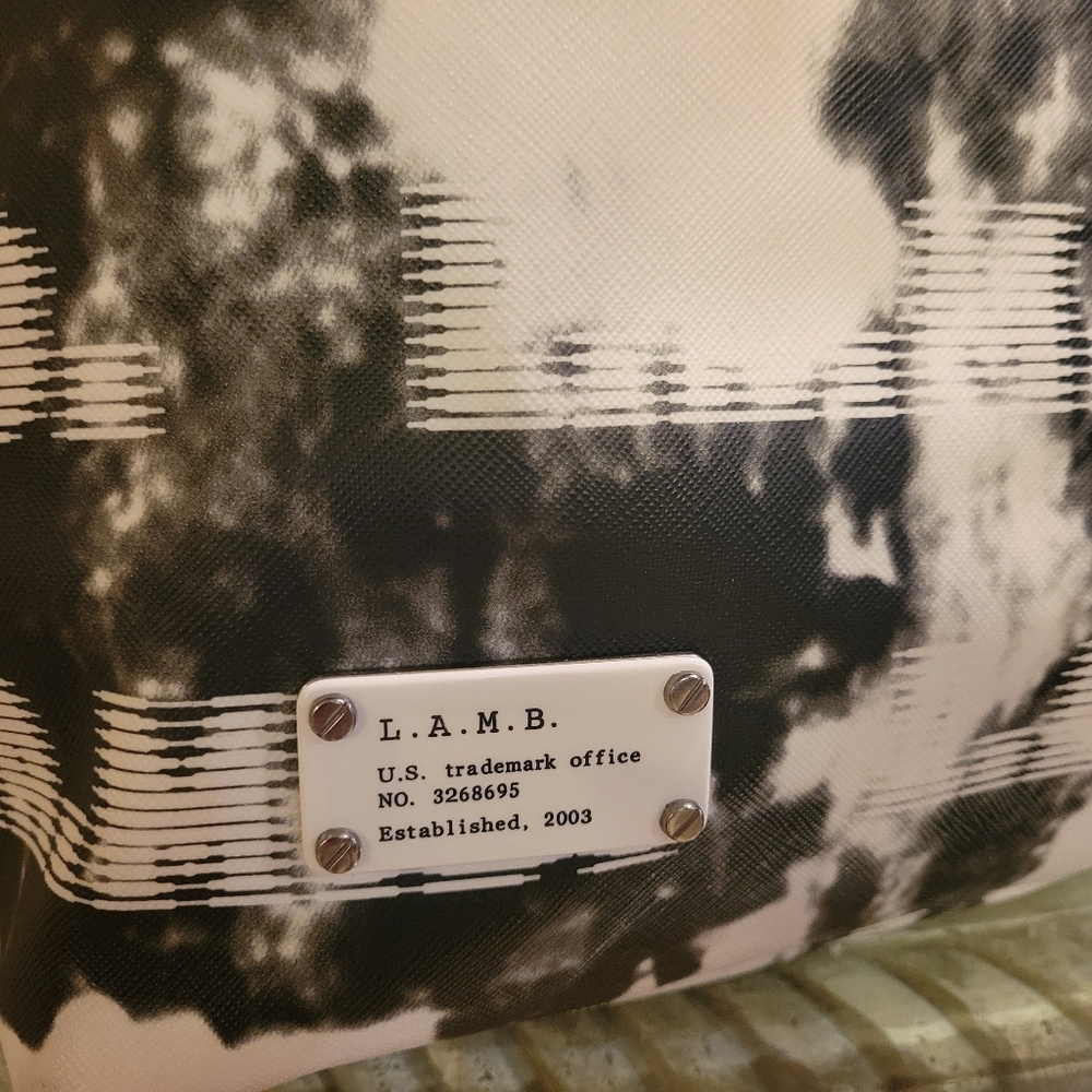 L.A.M.B. by Gwen Stefani Logo Tote Bag Black White  Luxury Designer Bag #583 - Picture 11 of 14